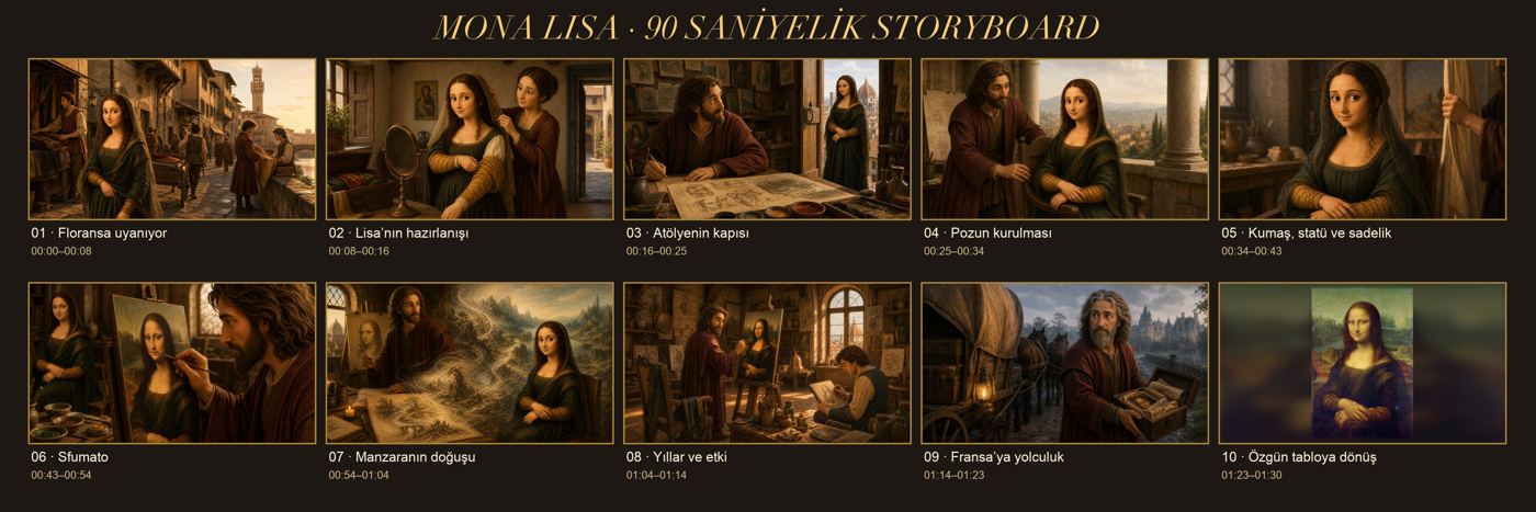 Mona Lisa filminin storyboard panosu