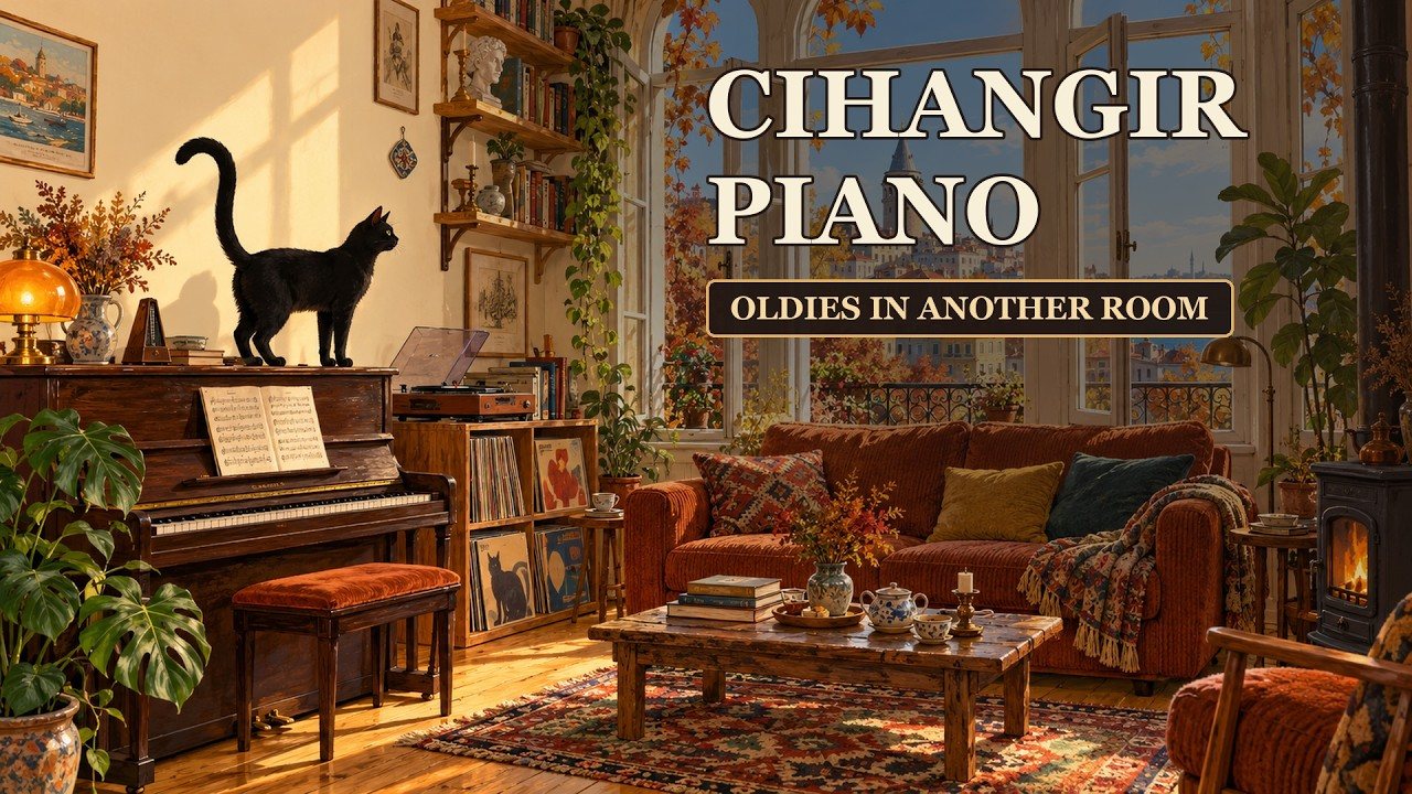 Another Room İstanbul: Cihangir'de bir öğleden sonra, piyanonun üstünde siyah kedi
